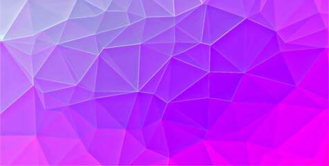 Vibrant pink background with triangular polygons. Abstract low poly design.
