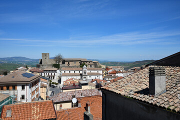 Fototapeta na wymiar Panoramic view of Bisaccia, a small village in the province of Avellino, Italy.