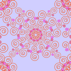 Seamless pattern, beautiful spiral ornament