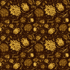 Dark brown floral pattern
