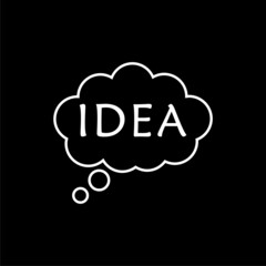 Idea Thought cloud icon isolated on dark background