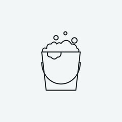 mopping bucket vector icon illustration sign 
