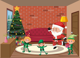 Christmas theme with Santa and elf