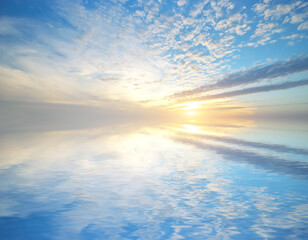 Fototapeta premium Sky background and water reflection.