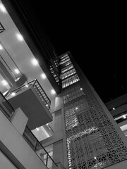 Fototapeta na wymiar skyscrapers at night, wall art at night