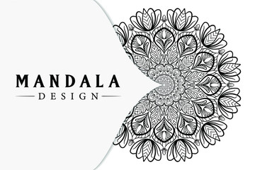 Mandala design for coloring books. Decorative round ornaments. Vintage decorative elements. Oriental pattern, vector illustration.