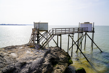 carrelet fishing shack in Saint-Palais-sur-Mer atlantic coast France