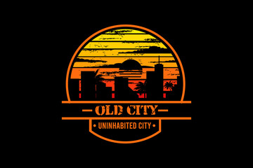 Old city retro vintage landscape