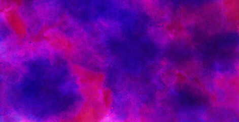  Abstract cosmic purple ink texture water color paint illustration. Deep dark violet neon lights watercolor background. Abstract night sky space watercolor background with stars.