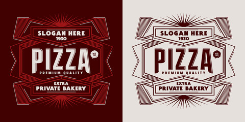 Template decorative label for the pizza box