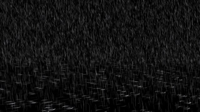 4k Loop animation background of Real High quality Thunder Rain Drops Falling Alpha green screen. , , night, Dramatic, Speedy Sky Drops, 4K Rain Footages, falling, rainfall hard rain. shower.