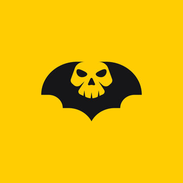 Bat skull head logo design.