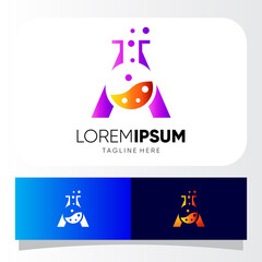 Letter A Lab Logo Design Vector Icon Graphic Emblem Illustration