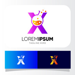 Letter X Lab Logo Design Vector Icon Graphic Emblem Illustration 