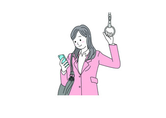 スマホ/女性/通勤