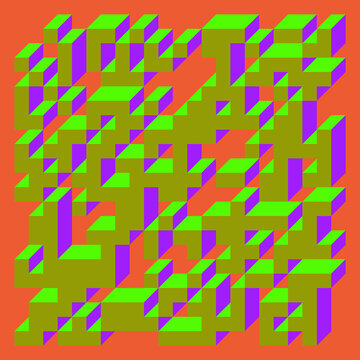 Implementation of Edward Zajec&rsquo;s &ldquo;Il Cubo&rdquo; from 1971. Essentially a Truchet tile set of 8 tiles and rules for placement art illustration