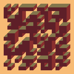 Implementation of Edward Zajec’s “Il Cubo” from 1971. Essentially a Truchet tile set of 8 tiles and rules for placement art illustration