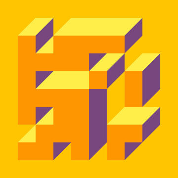 Implementation of Edward Zajec&rsquo;s &ldquo;Il Cubo&rdquo; from 1971. Essentially a Truchet tile set of 8 tiles and rules for placement art illustration