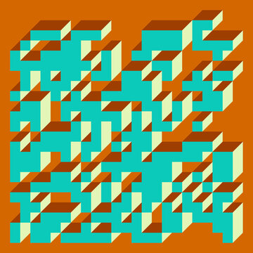 Implementation of Edward Zajec&rsquo;s &ldquo;Il Cubo&rdquo; from 1971. Essentially a Truchet tile set of 8 tiles and rules for placement art illustration