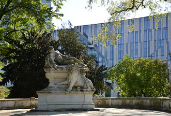 Park in der Downtown von Düsseldorf, Nordrhein - Westfalen