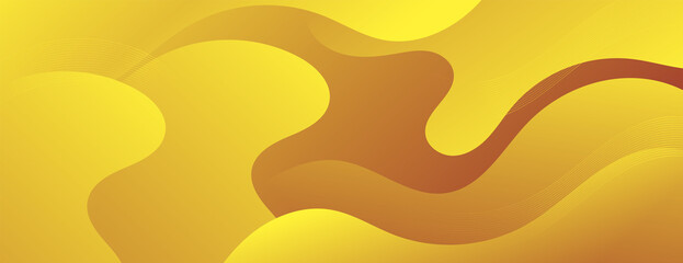 Abstract Colorful liquid background. Modern background design. gradient color. Yellow Dynamic Waves. Fluid shapes composition. Fit for website, banners, wallpapers, brochure, posters