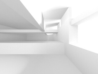 Fototapeta premium White Modern Background. Abstract Building Concept
