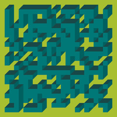 Implementation of Edward Zajec’s “Il Cubo” from 1971. Essentially a Truchet tile set of 8 tiles and rules for placement art illustration