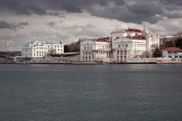 Fototapeta premium View of embankment of Sevastopol at the Artillery bay in spring. Crimea