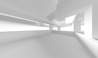 Illuminated corridor interior design. Empty Room Interior Background