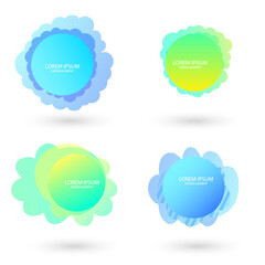 Fluid frame isolated on white background. Abstract liquid shape, colorful elements, gradient waves with geometric lines. Vector flat design for banners, flyers, business cards, invitations,gift cards.