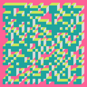 Implementation of Edward Zajec&rsquo;s &ldquo;Il Cubo&rdquo; from 1971. Essentially a Truchet tile set of 8 tiles and rules for placement art illustration
