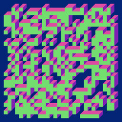 Implementation of Edward Zajec’s “Il Cubo” from 1971. Essentially a Truchet tile set of 8 tiles and rules for placement art illustration