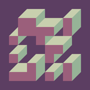 Implementation of Edward Zajec&rsquo;s &ldquo;Il Cubo&rdquo; from 1971. Essentially a Truchet tile set of 8 tiles and rules for placement art illustration