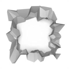 Exploding wall with free area on center