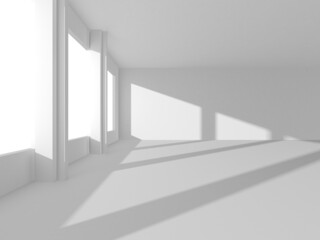 Illuminated corridor interior design. Empty Room Interior Background