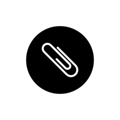 Paper clip icon in black round