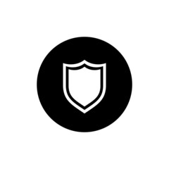 Shield icon in black round