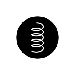 Spring icon in black round