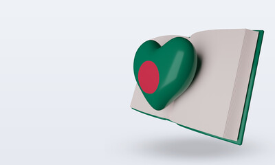 3d world book day Bangladesh flag rendering right view