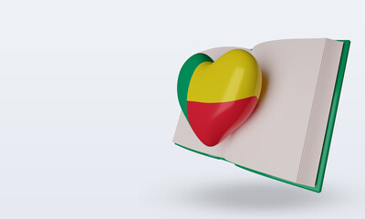 3d world book day Benin flag rendering right view