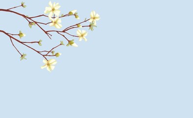 Apple tree branch. Cute screensaver on the theme of spring. Hello spring.