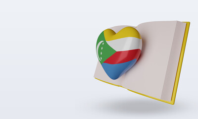 3d world book day Comoros flag rendering right view