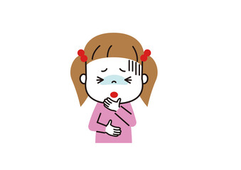 気分が悪くて青ざめている女の子