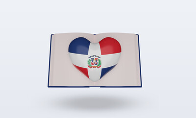 3d world book day Dominican Republic flag rendering front view