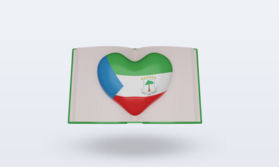 3d world book day Equatorial Guinea flag rendering front view