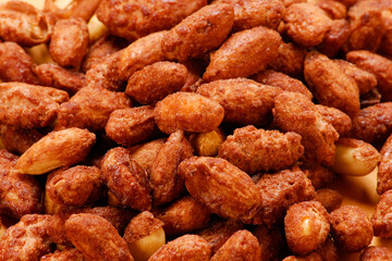 toasted sweet peanuts background.