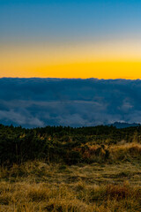 Wonderful autumn sunrise in the Carpathians, Transcarpathia, Ukraine, Europe.