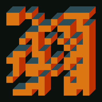 Implementation of Edward Zajec&rsquo;s &ldquo;Il Cubo&rdquo; from 1971. Essentially a Truchet tile set of 8 tiles and rules for placement art illustration