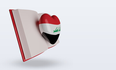 3d world book day Iraq flag rendering left view