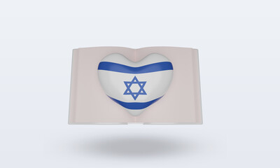 3d world book day Israel flag rendering front view